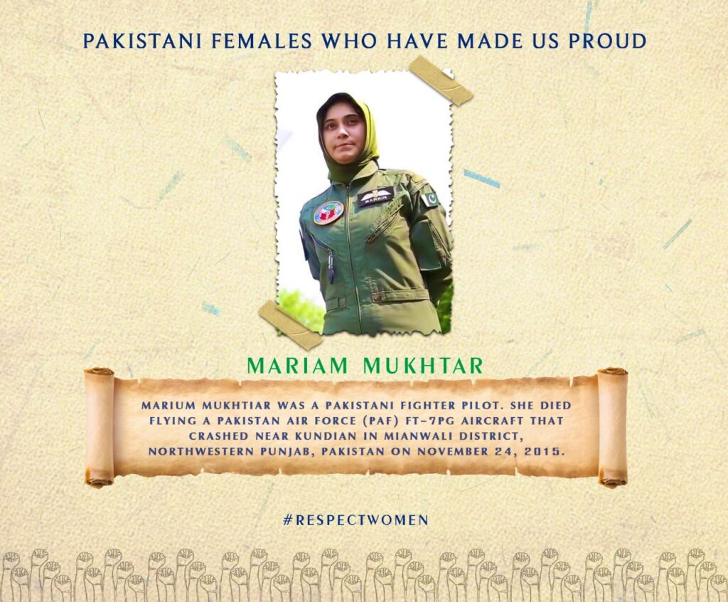 Marium Mukhtar Martyr Fighter Pilot