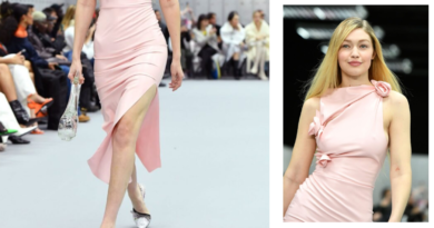 American Model Gigi Hadid Cat walk in Paris Fashion Week
