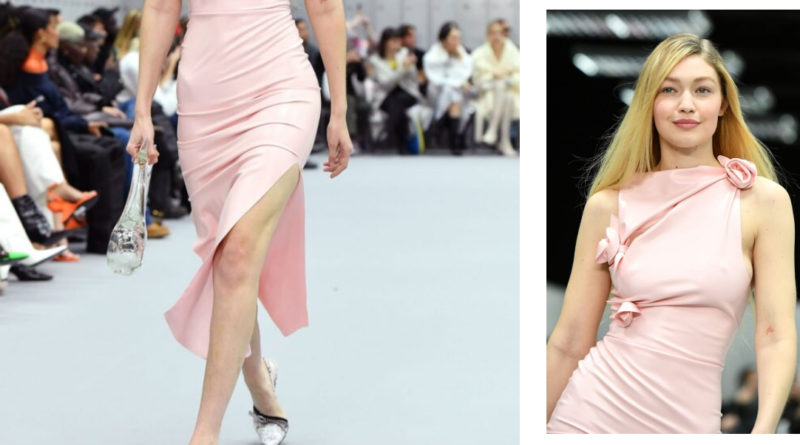 American Model Gigi Hadid Cat walk in Paris Fashion Week