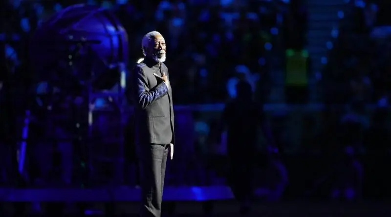 Hollywood star Morgan Freet at FIFAWorldCup opening ceremony.